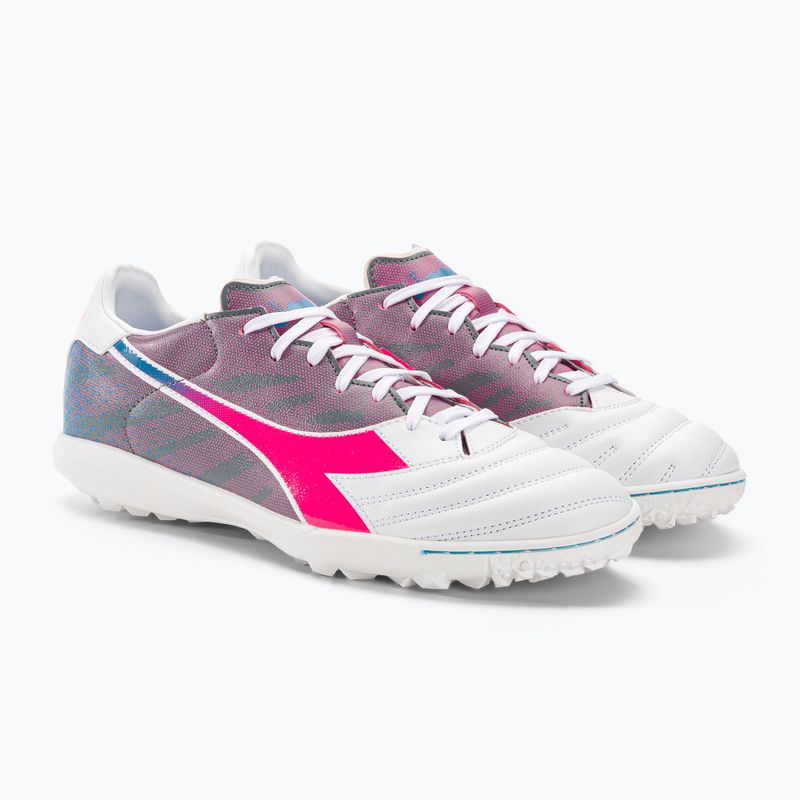 Pánské kopačky Diadora Brasil Elite Veloce GR TFR white/pink fluo/blue fluo 4