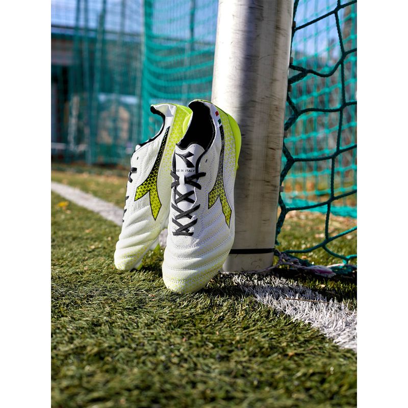 Pánské fotbalové boty Diadora Brasil Elite Tech GR ITA LPX white/black/fluo yellow 17