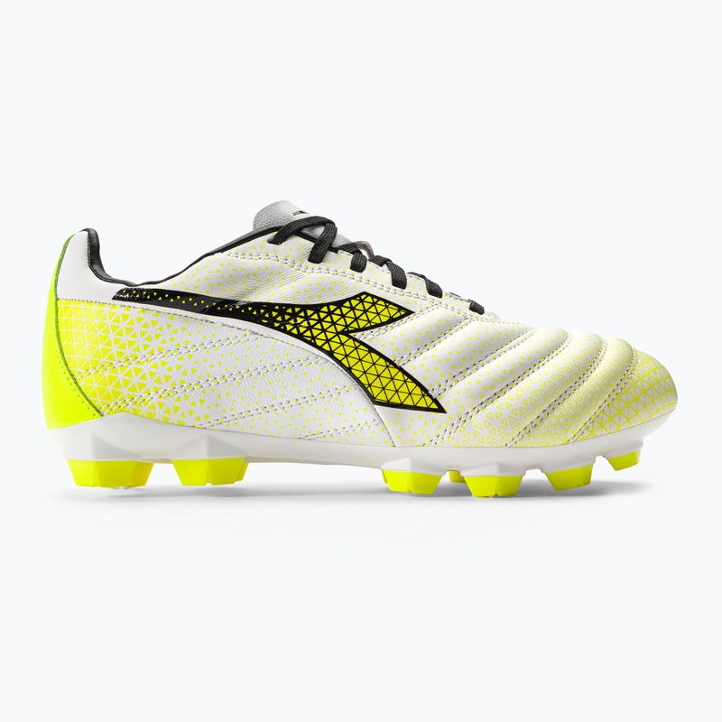 Dětské kopačky Diadora Brasil Elite GR LT LPU Y bílá/černá/fluo žlutá 2