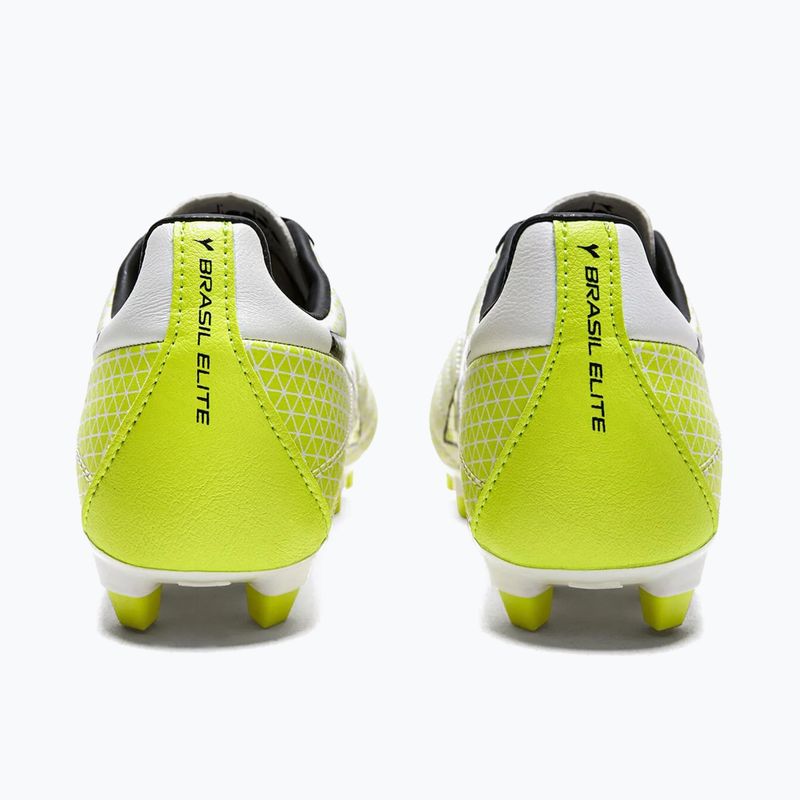 Dětské kopačky Diadora Brasil Elite GR LT LPU Y bílá/černá/fluo žlutá 12