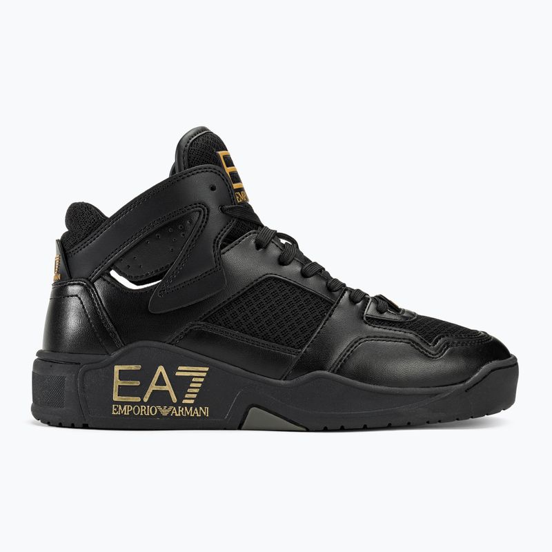 Boty EA7 Emporio Armani Basket Mid triple black/gold 2