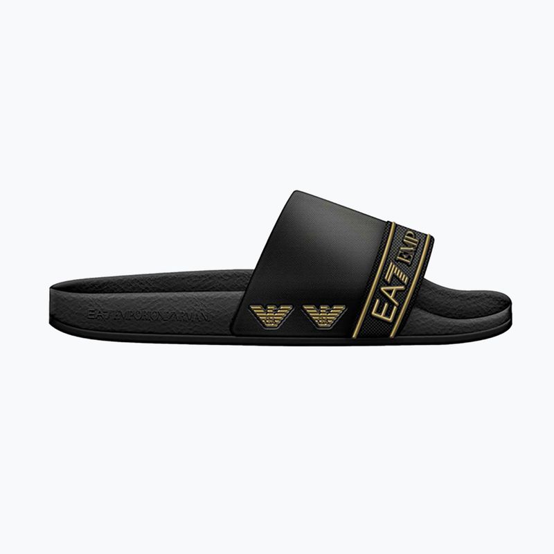 Pantofle EA7 Emporio Armani Water Sports Tape Slide full black/gold