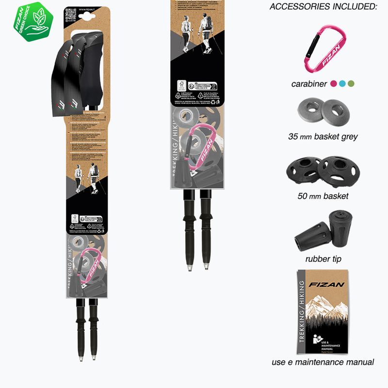 Trekové hole  Fizan Compact MS magenta 7