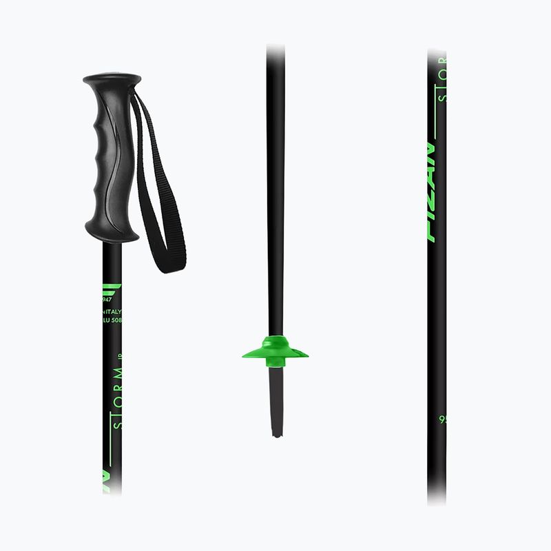 Dětské lyžařské hole Fizan Storm Jr black/green 2