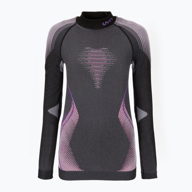 Dámská termální mikina UYN Evolutyon UW Shirt Turtle Neck anthracite melange/raspberry/purple