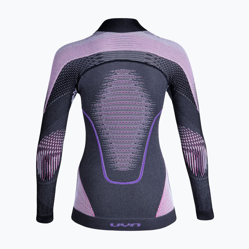 Dámská termální mikina UYN Evolutyon UW Shirt Turtle Neck anthracite melange/raspberry/purple 7