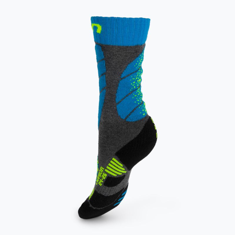 Dětské lyžařské ponožky UYN Ski Junior medium grey melange/turquoise 2