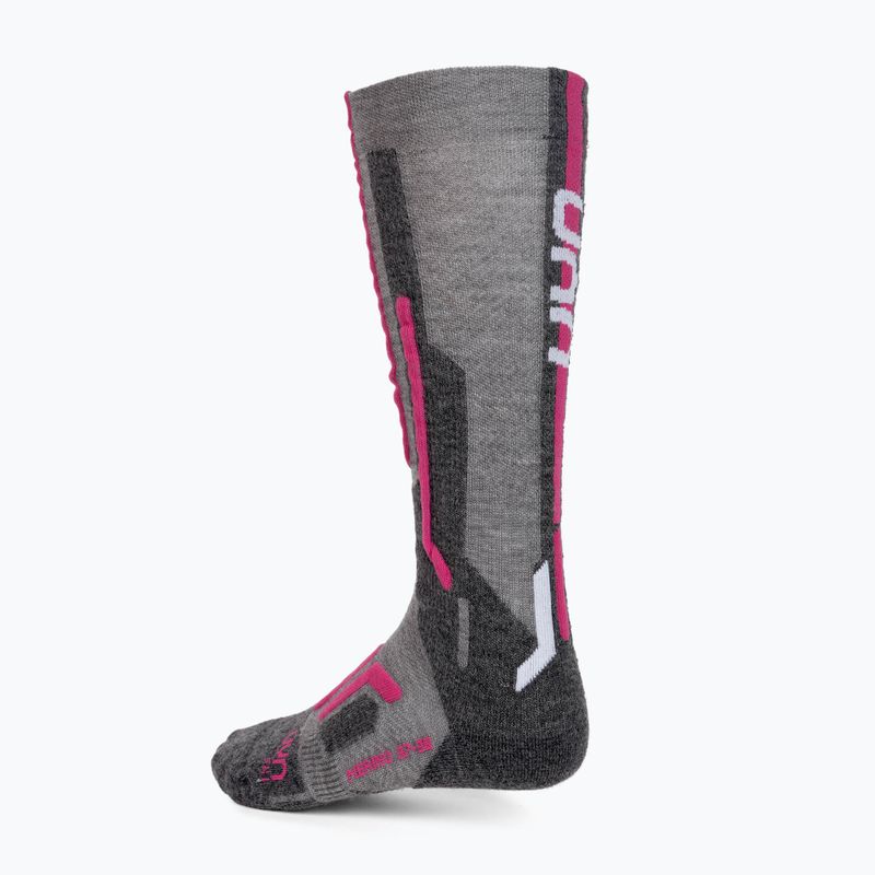 Dámské lyžařské ponožky UYN Ski Merino light grey/pink 3