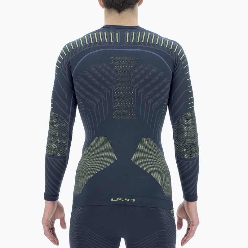 Pánský termo longsleeve UYN Resilyon UW Shirt Round Neck dark blue/yellow 7