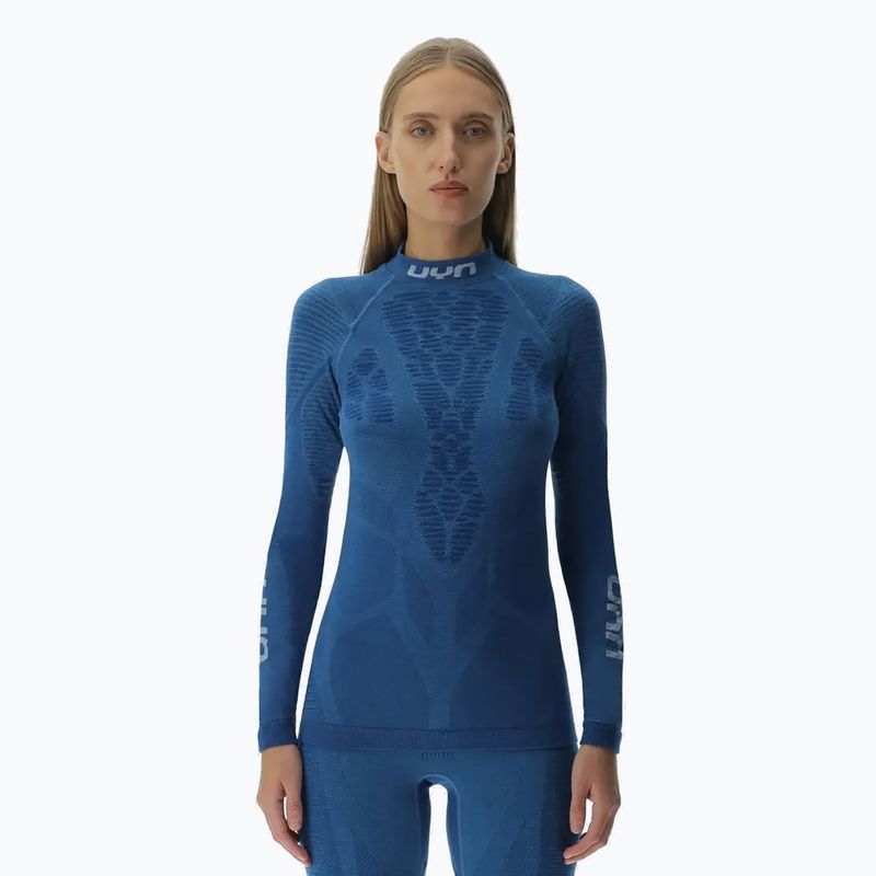 Dámská termoakční mikina UYN Elevation Biomorph LS Turtle Neck blue atoll