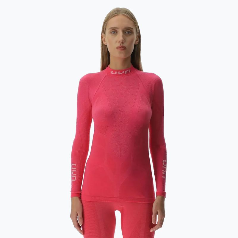 Dámská termoakční mikina UYN Elevation Biomorph LS Turtle Neck pink yarrow