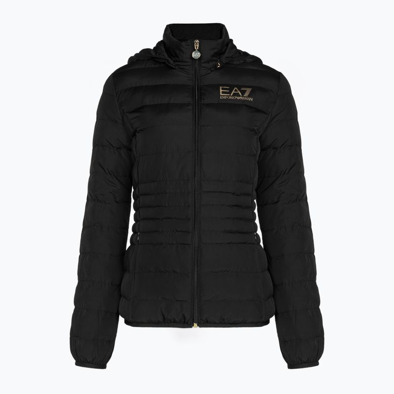 Dámská bunda EA7 Emporio Armani Train Core Lady Eco Down Hoodie black/logo light gold