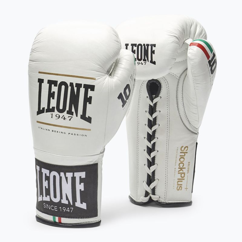 Boxerské rukavice LEONE 1947 Shock Plus white