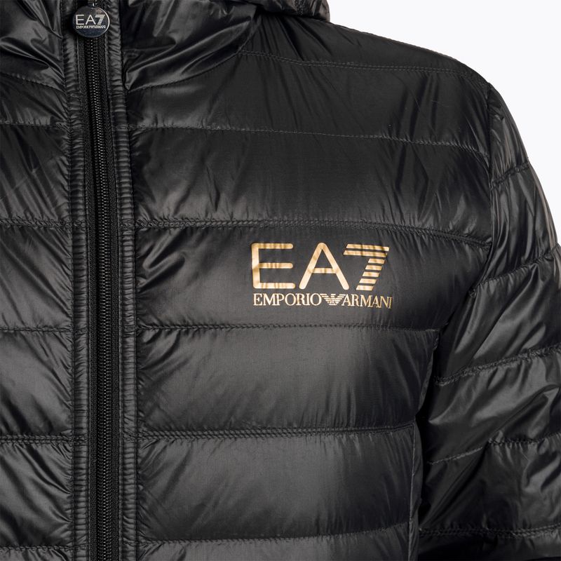Pánská bunda  EA7 Emporio Armani Train Core ID Down Light Hoodie black/gold logo 3