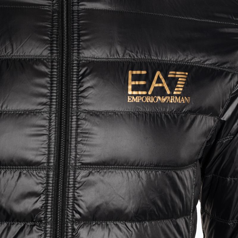 Pánská bunda  EA7 Emporio Armani Train Core ID Down Light Hoodie black/gold logo 9