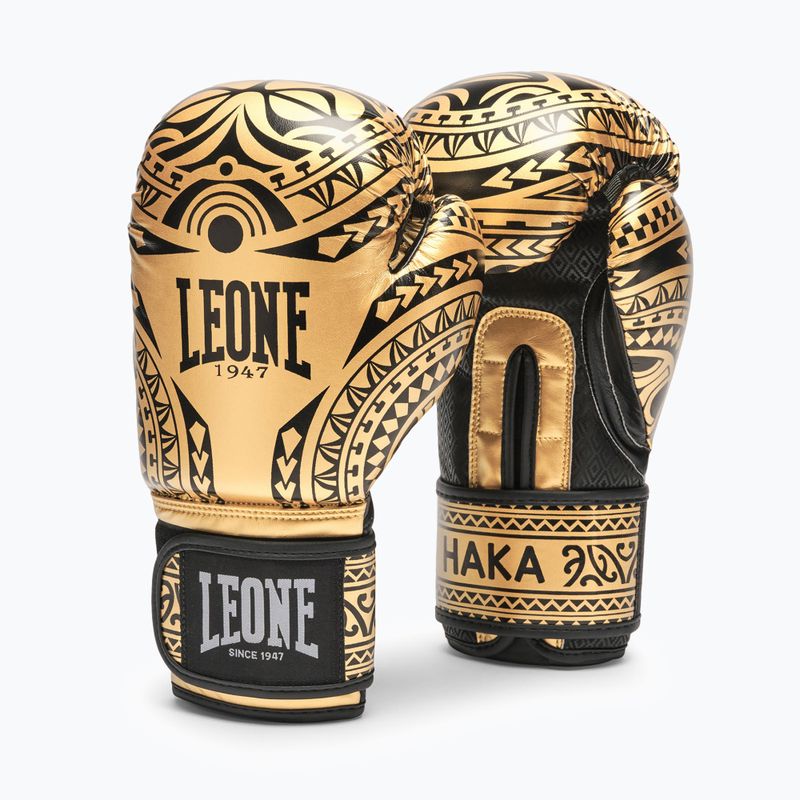Boxerské rukavice LEONE 1947 Haka black/gold 2