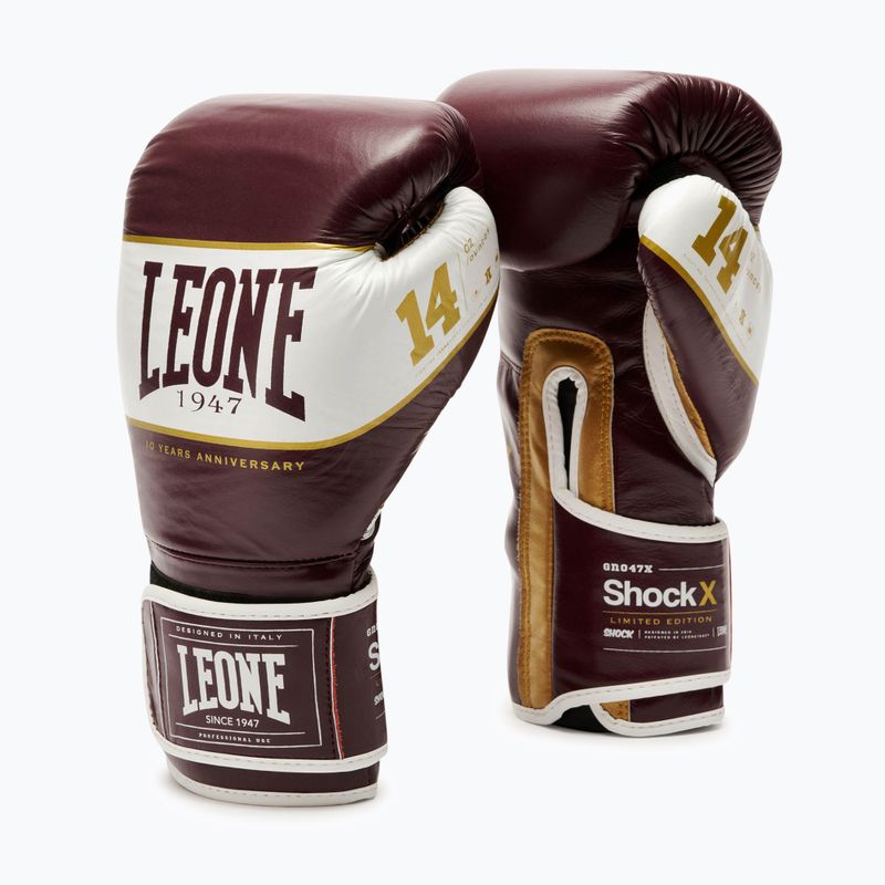 Boxerské rukavice LEONE 1947 Shock X burgundy 2