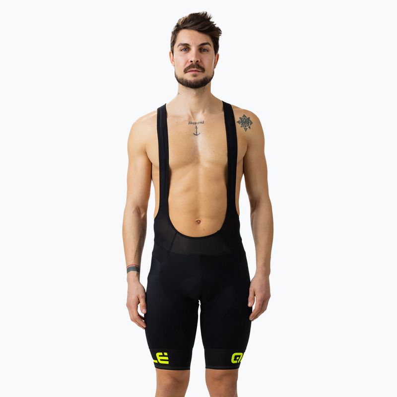 Pánské šortky Alé Corsa Bibshort black/yellow L13654018