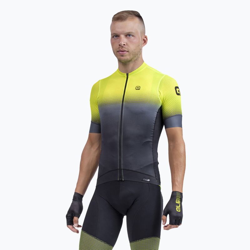 Pánský cyklistický dres Alé Gradient black/yellow L22144460