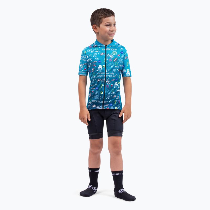 Dětský cyklistický dres Alé Maglia Mc Vibes modrý L22228461 2