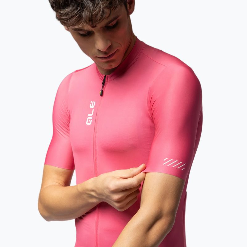 Pánský cyklistický dres Alé Color Block flamingo pink 3