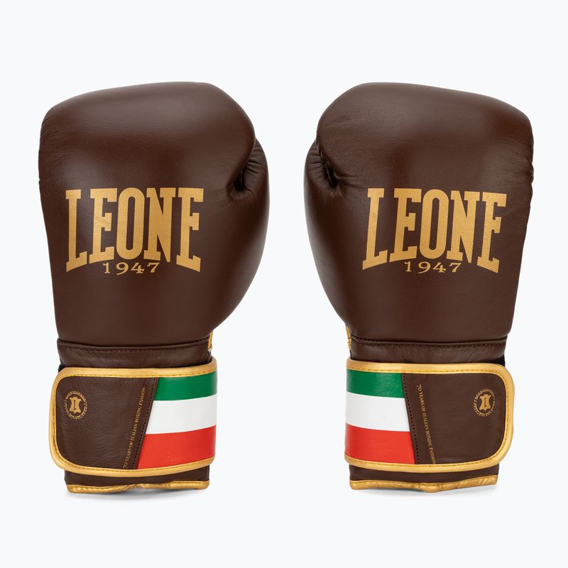 Boxerské rukavice LEONE 1947 Italy '47 black/white/brown 2