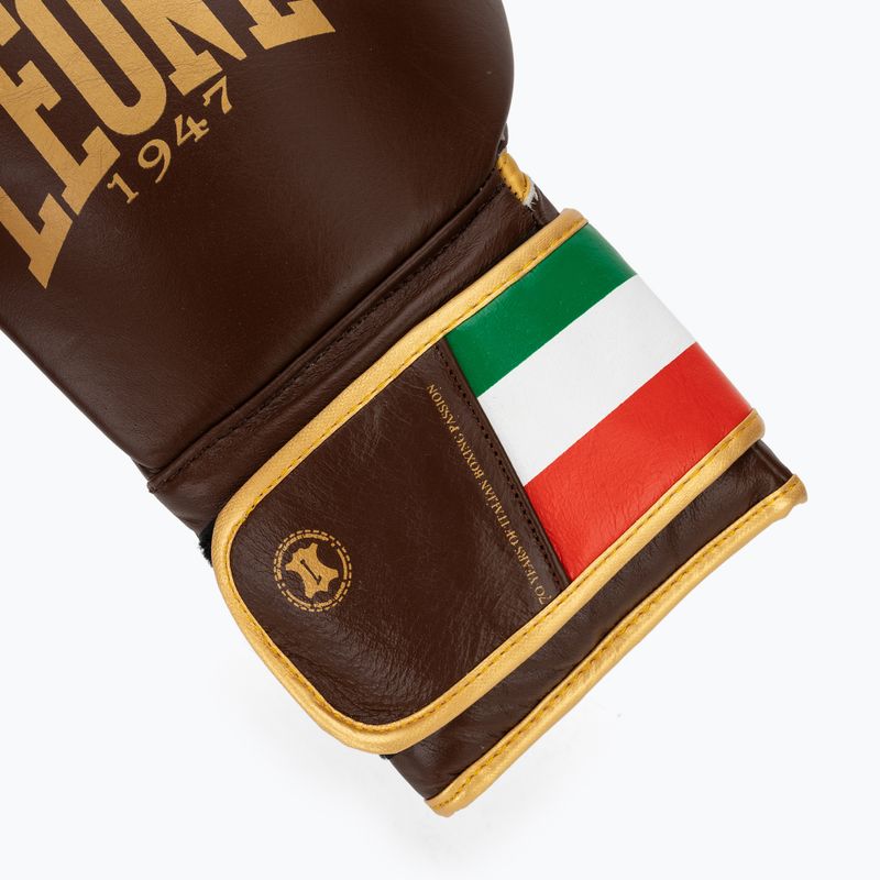 Boxerské rukavice LEONE 1947 Italy '47 black/white/brown 6