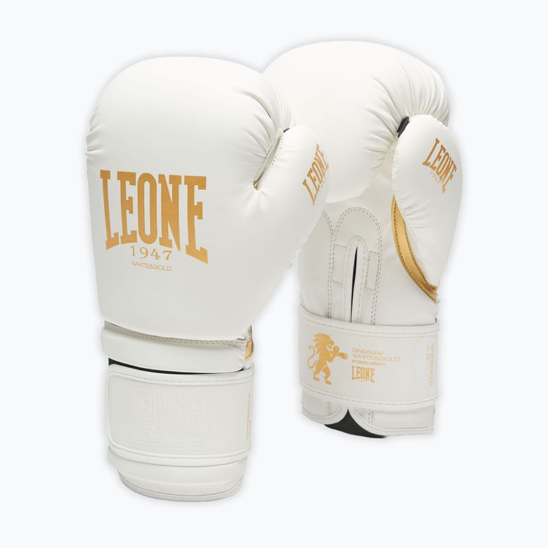 Boxerské rukavice LEONE 1947 Idol white/gold 2
