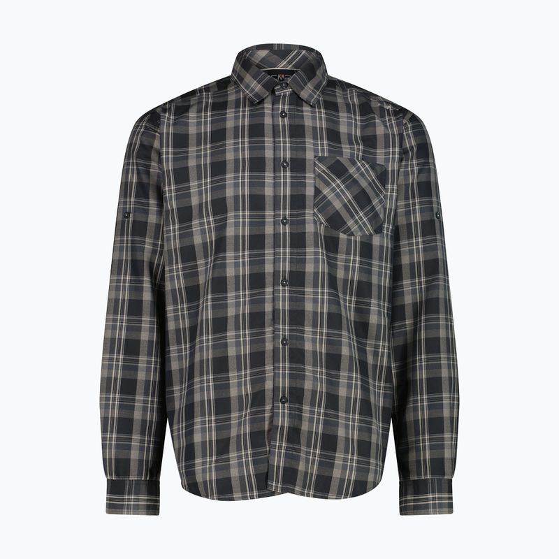 Pánská košile CMP 30T9927 anthracite/vanilla/grey