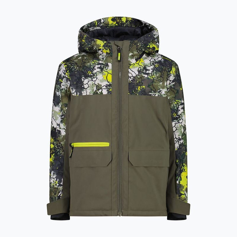 Dětská lyžařská bunda CMP 36W0714P Fix Hood olive/acido