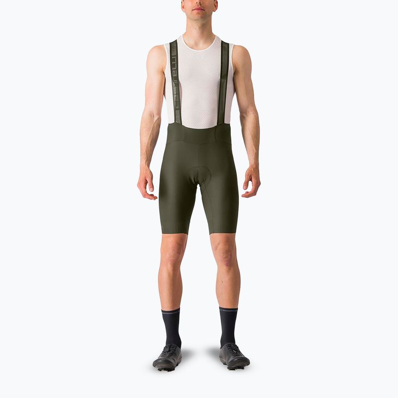 Pánské tmavě zelené cyklistické kraťasy Castelli Espresso