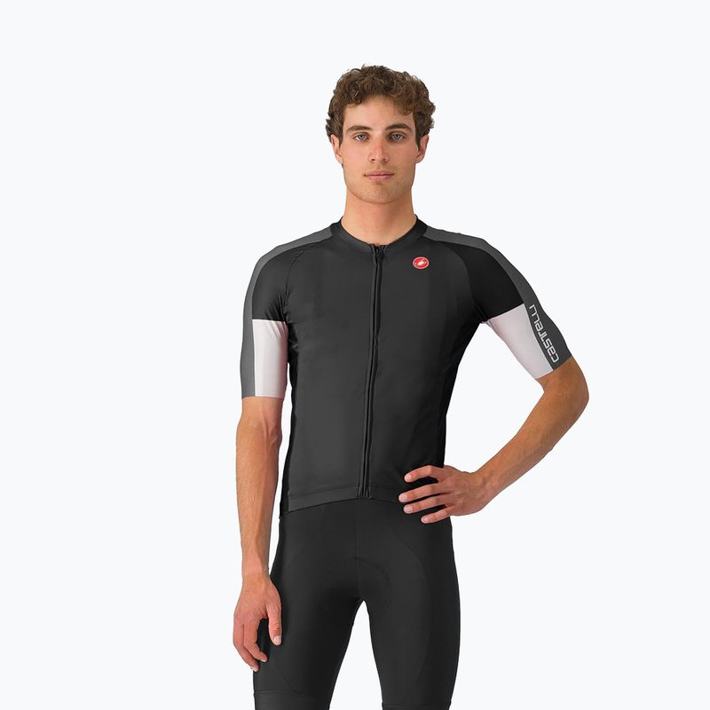 Pánský cyklistický dres Castelli Entrata 6 light black/dark gray/smoky gray
