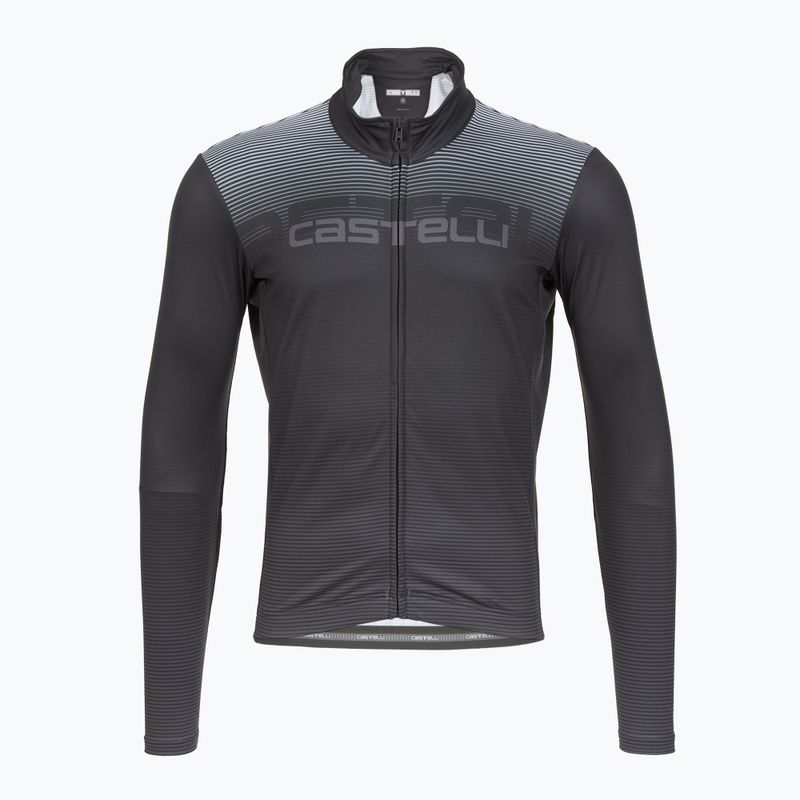 Pánské cyklistické tričko Longsleeve  Castelli Apice Thermal dark gray/smoky gray/silver gray
