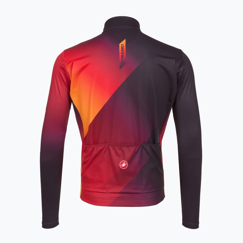 Pánský cyklistické tričko Longsleeve Castelli Amplify Thermal dark night shade/red/vivid orange 2