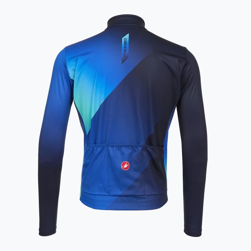 Pánské cyklistické tričko Longsleeve Castelli Amplify thermal belgian blue/azzurro italia/pool blue 2