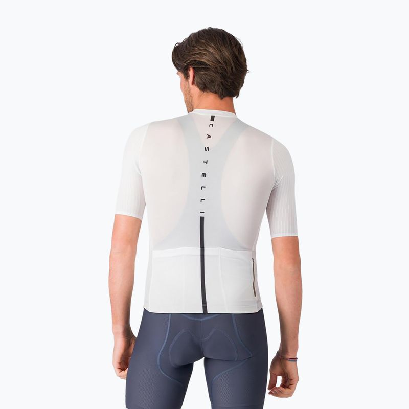 Pánský cyklistický dres Castelli Drittone Logo white/black 3