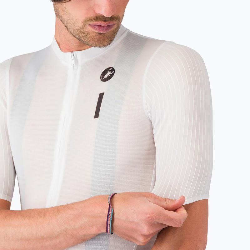 Pánský cyklistický dres Castelli Drittone Logo white/black 4