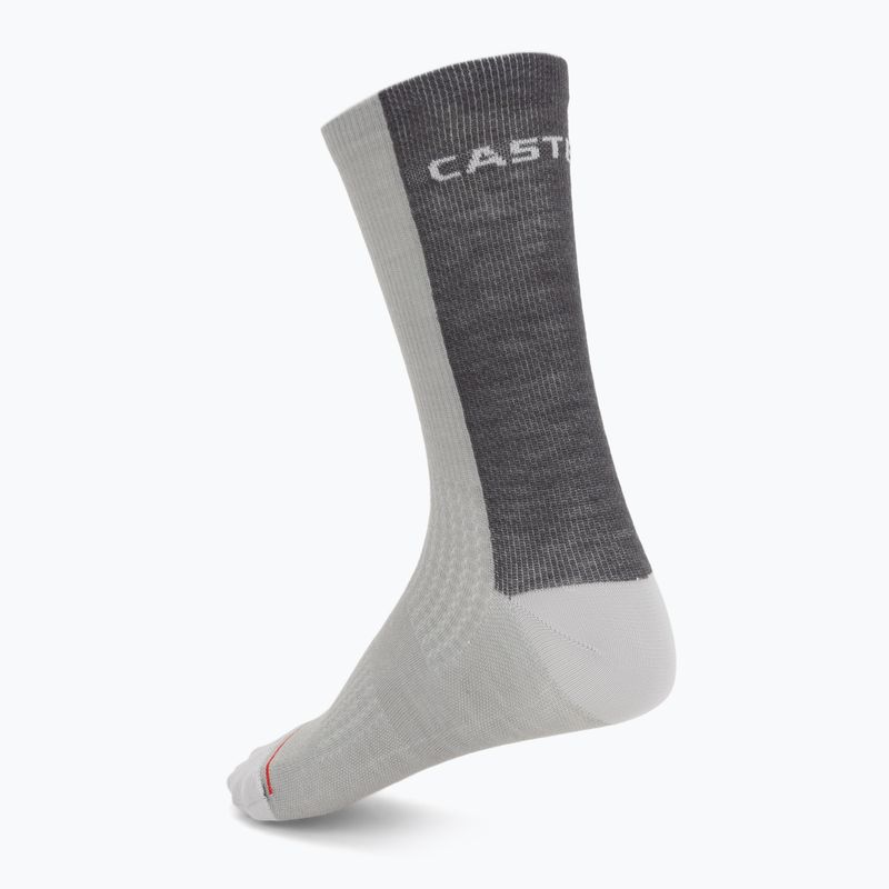 Pánské ponožky Castelli Castelli Logo 18 Merino Sock silver gray/dark gray 2