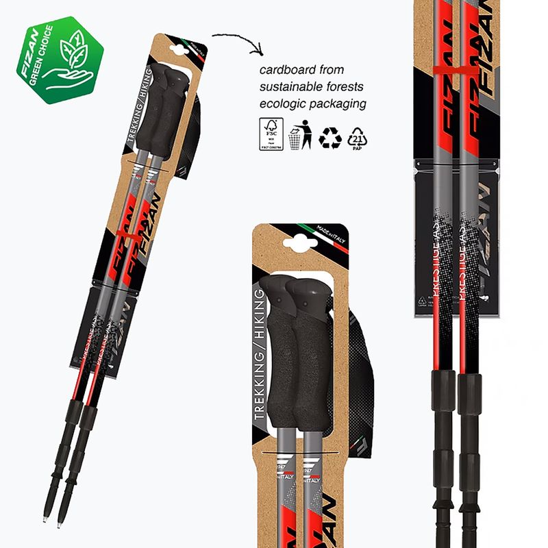 Trekingové hole Fizan Prestige A/S red 3