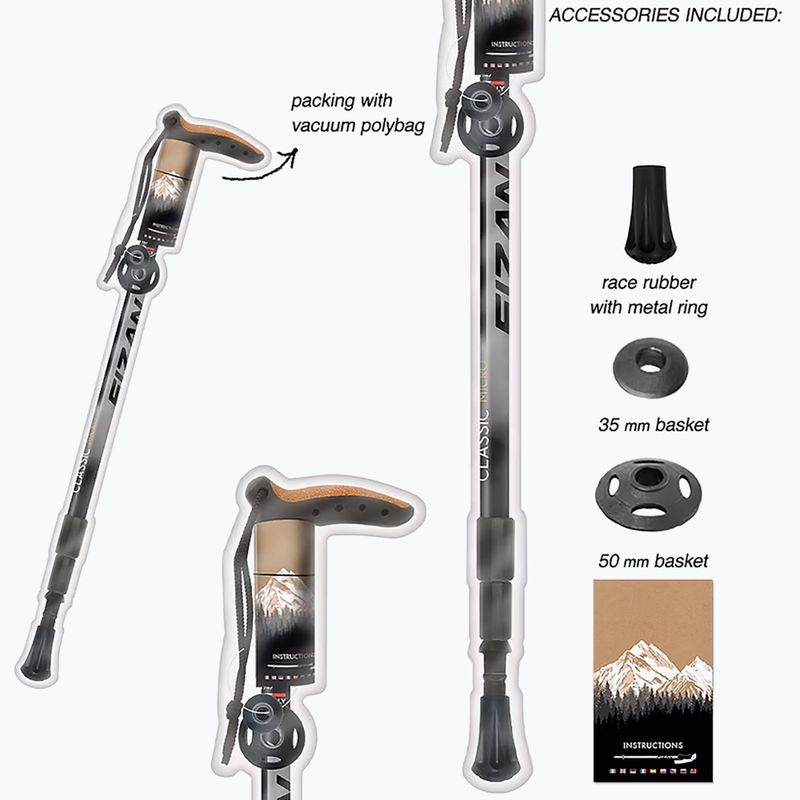 Nordic walking hůlka Fizan Classic Micro grey 3