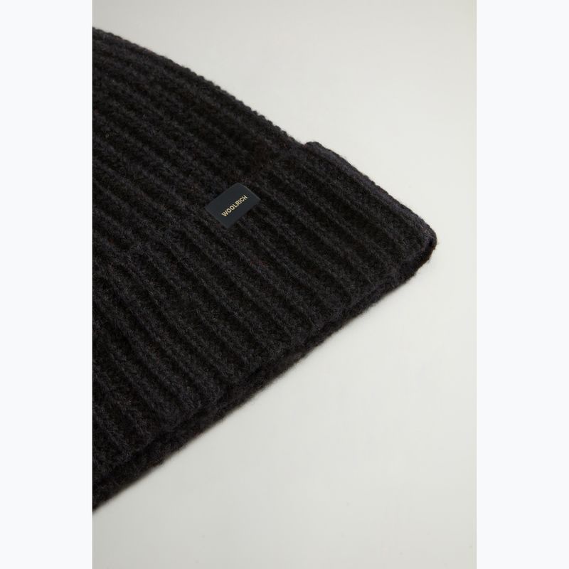 Pánská zimní čepice Woolrich Knitted Ribbed Beanie black 4