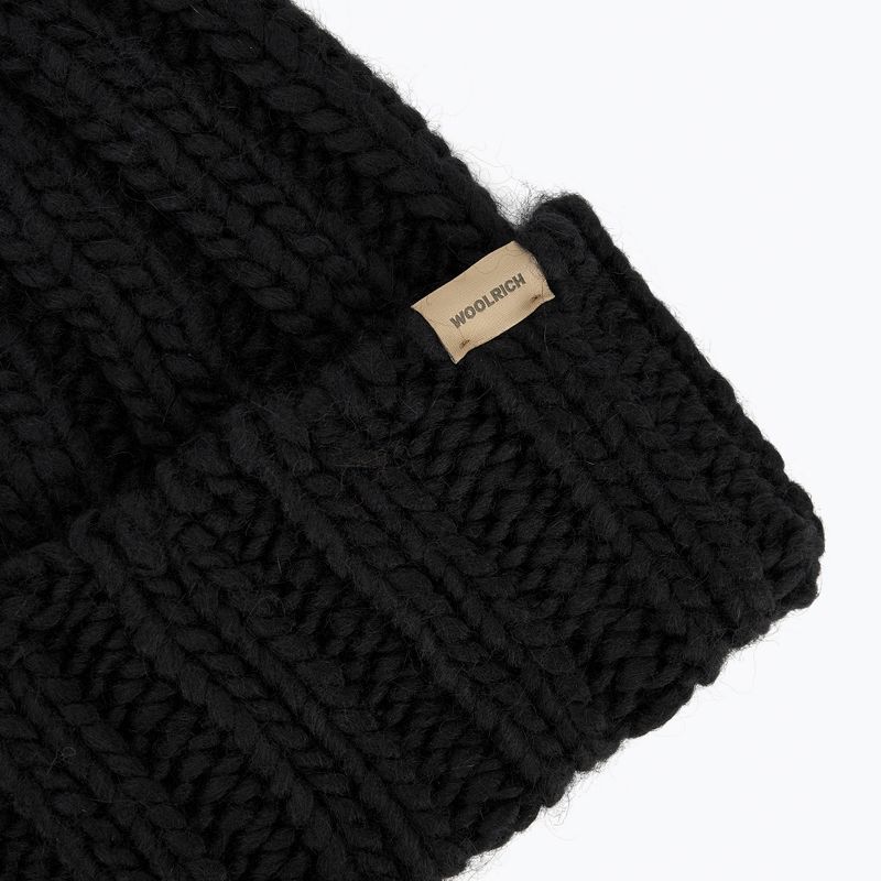 Dámská zimní čepice Woolrich Chunky Beanie black 3