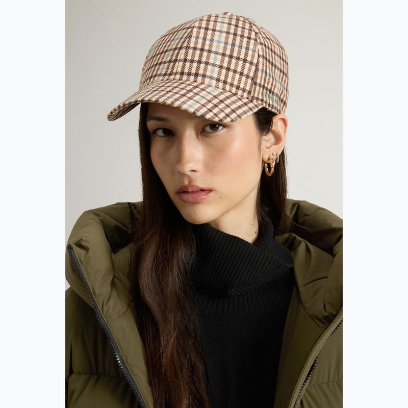 Dámská kšiltovka Woolrich Check Baseball Cap beige check 4