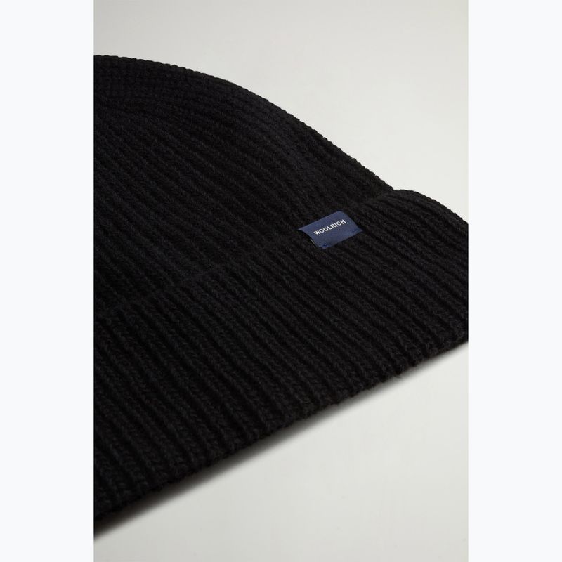 Pánská zimní čepice Woolrich Knitted Ribbed Beanie black 3