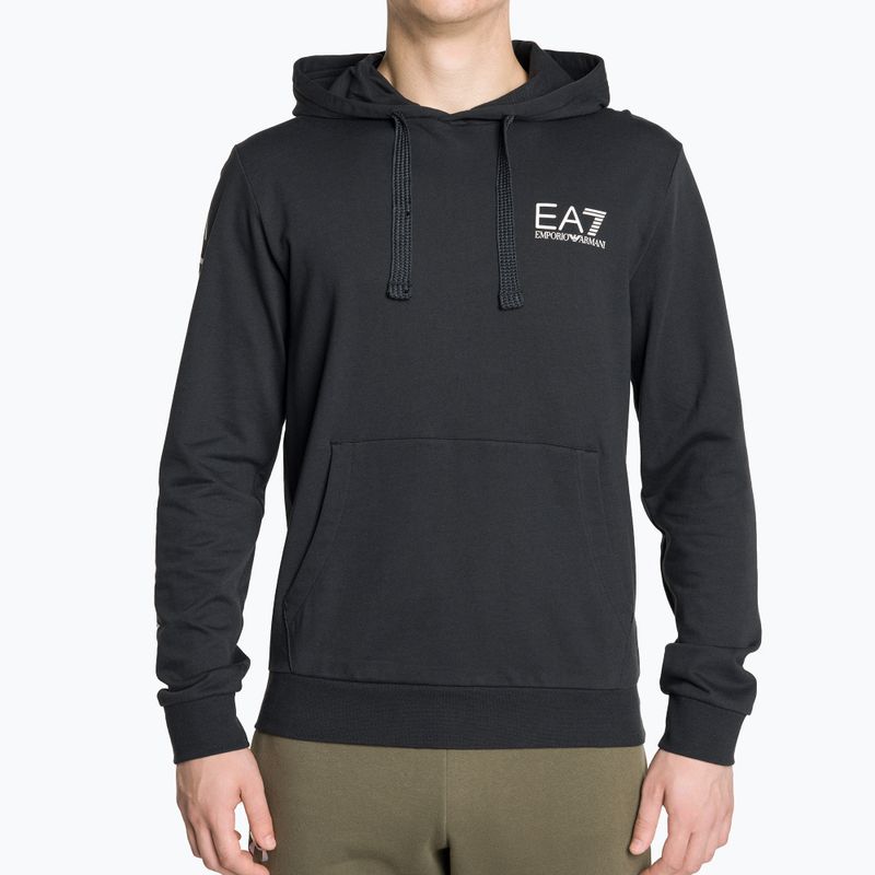 Pánská mikina EA7 Emporio Armani Train Logo Series Hoodie Extended Logo Coft night blue/white logo