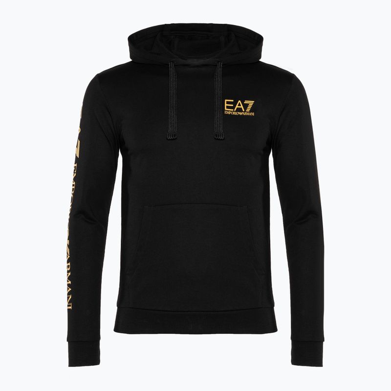 Pánská mikina EA7 Emporio Armani Train Logo Series Hoodie Extended Logo Coft black/gold logo 5