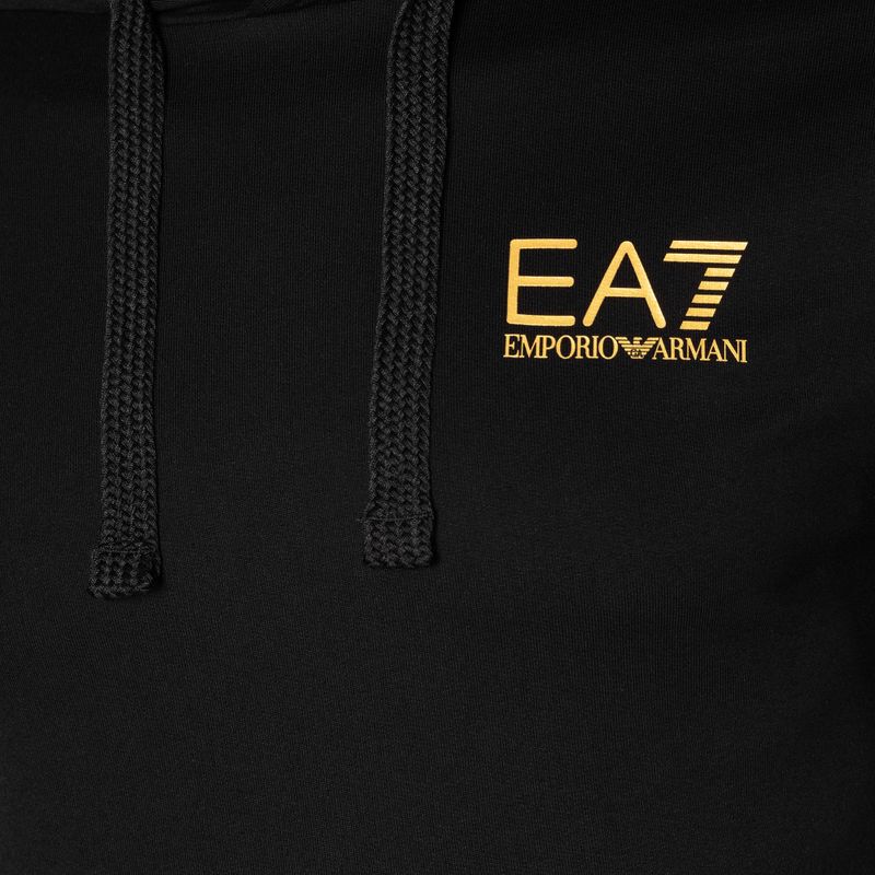Pánská mikina EA7 Emporio Armani Train Logo Series Hoodie Extended Logo Coft black/gold logo 7