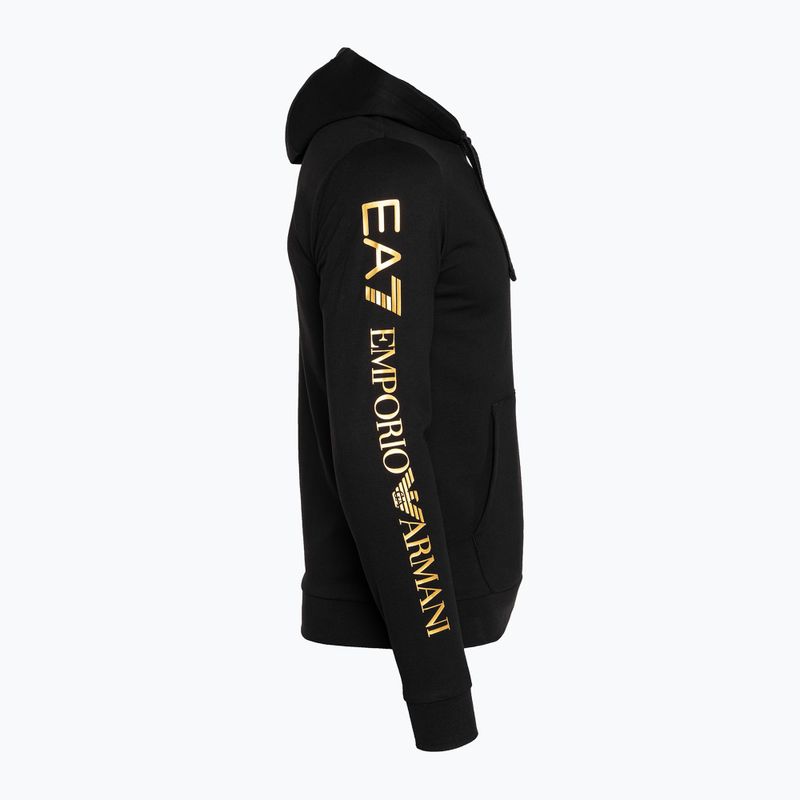 Pánská mikina EA7 Emporio Armani Train Logo Series Hoodie Extended Logo Coft black/gold logo 8