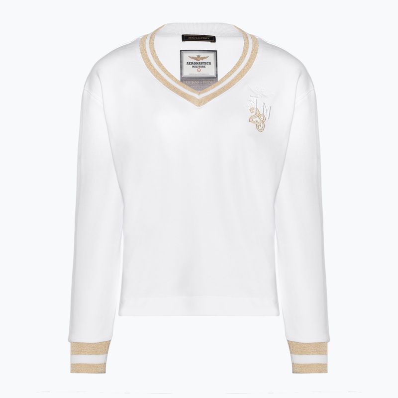 Dámská mikina  Aeronautica Militare Lady V-Neck bianco ottico