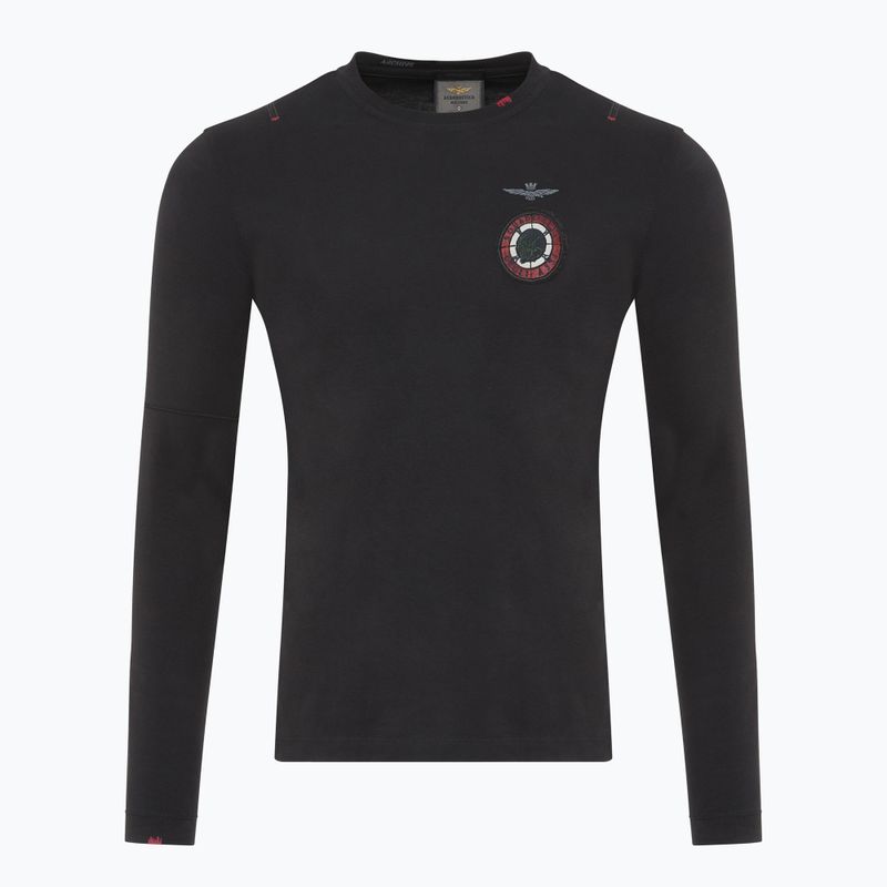 Pánské tričko Longsleeve Aeronautica Militare Flying Team jet black 